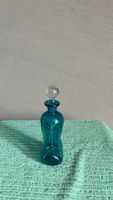 Elegante Vintage Glasflasche, Türkis, mit Glasstopfen
