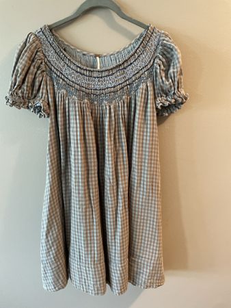 Free People Babydoll Gingham Dress S/P Summer Boho Style ☀️