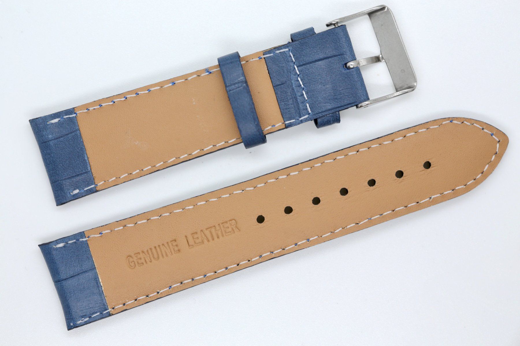 Uhren: Lederband Blau 22mm mit Schliesse – Neu (gemäss Beschreibung) aus Reinach BL von Han-Numismatik 1