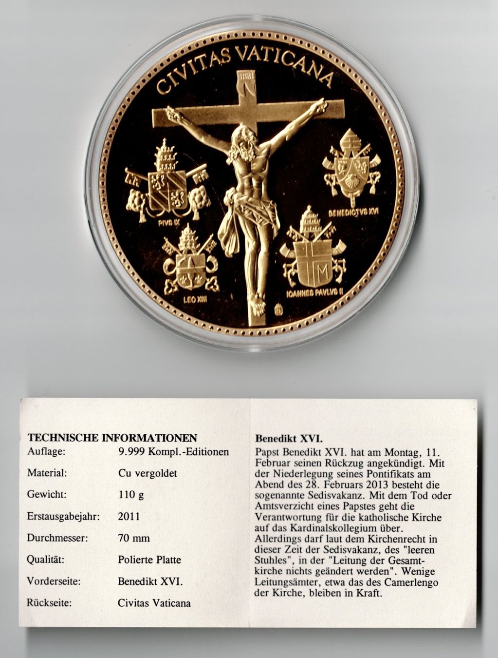 Medaillen: Benedict_XVI._Zertifika_C 07039 – Neu (gemäss Beschreibung) aus Hombrechtikon von Fraese01 3