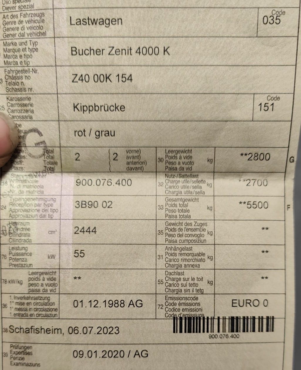 Bucher Traktoren: Bucher Zenit 4000 Turbo jg 88 40Km/h – Gebraucht aus Rünenberg von  7