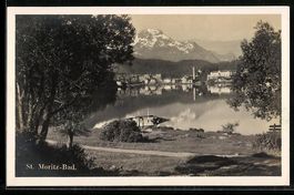 St. Moritz-Bad, Teilansicht mit Gebirgsp