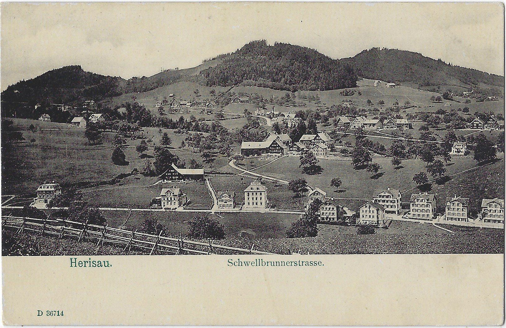 Cartoline postali: Herisau.    Schwellbrunnerstrasse. – Usato da Bütschwil venduto da Jackson1A