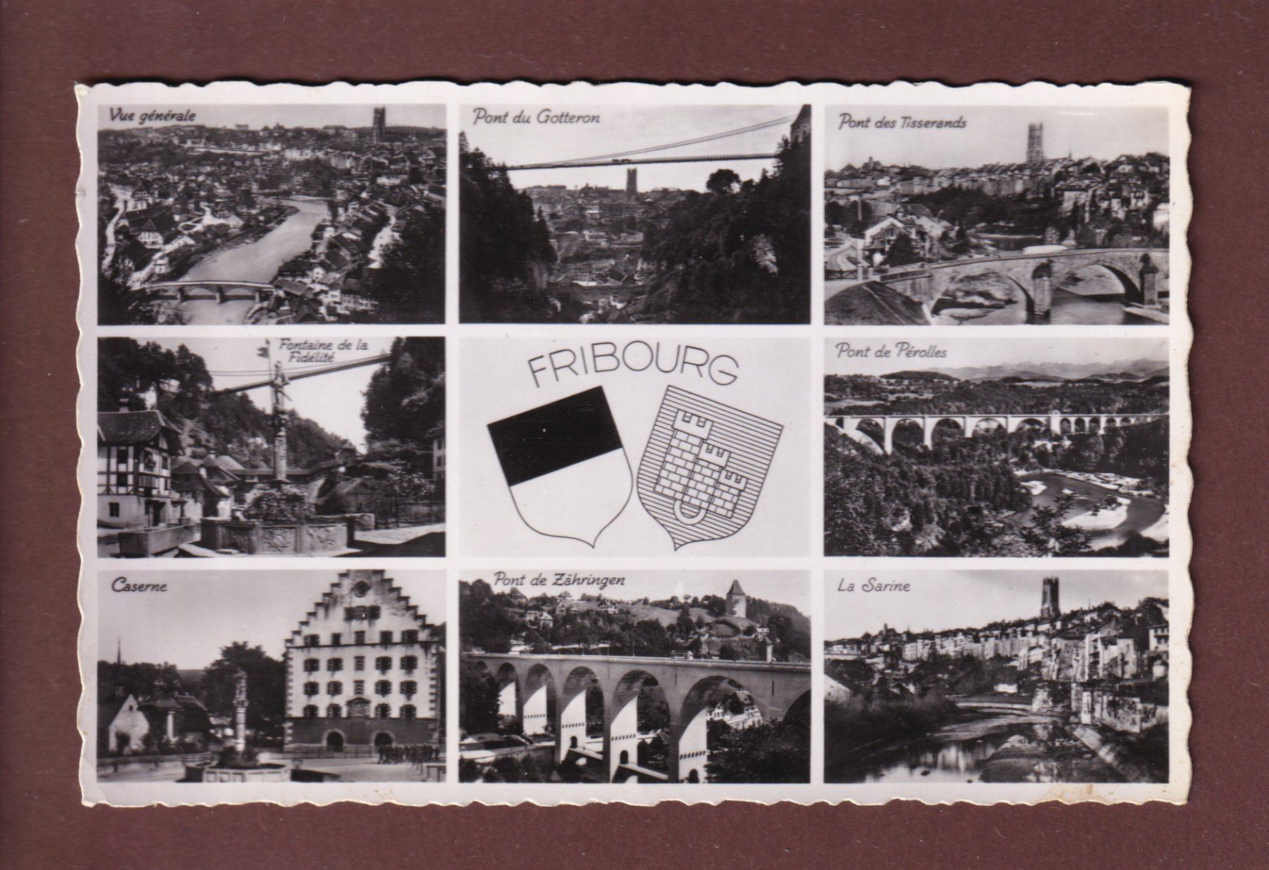 Ansichtskarten: FRIBOURG - 8 images - Feldpost – Gebraucht aus Pully von nicecards