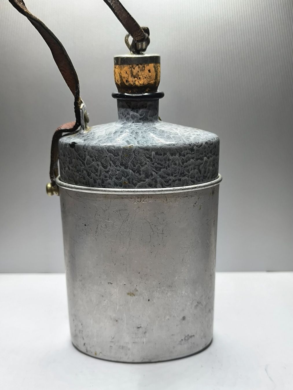 Schweizer Armee Bottiglie: Feldflasche Emaille 1929 mit Kaduceus-Stempel – Usato da Boniswil venduto da ilk_qkq5 1