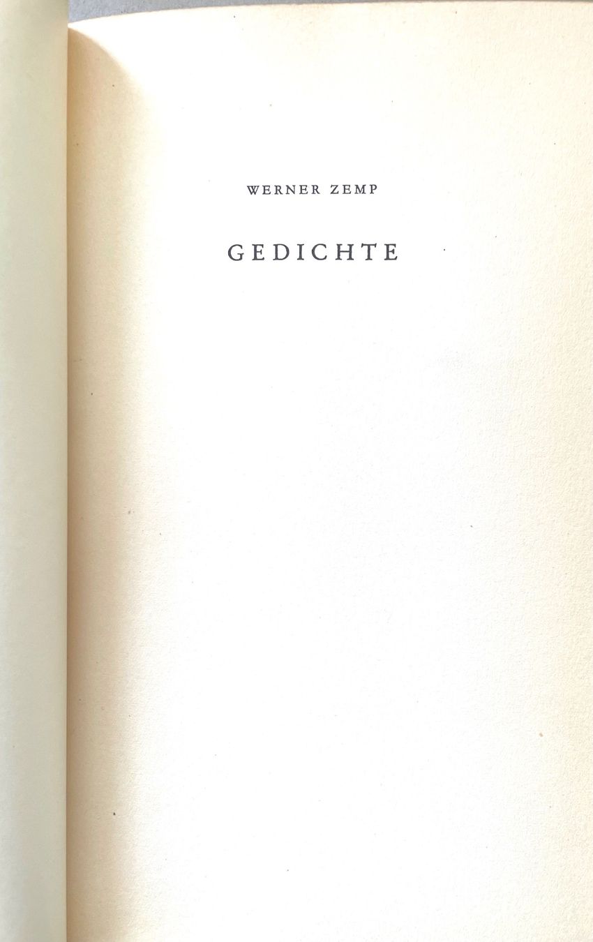 Bücher: Werner Zemp Gedichte 1943 – Gebraucht aus Ebnat Kappel von jostuka 1