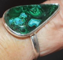 Ring L-1799 – Chrysokoll Malachit Innendurch.19mm