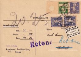 1935: NN-Drucksache Zusammendruck SBK Z7++ Brugg (Retour).
