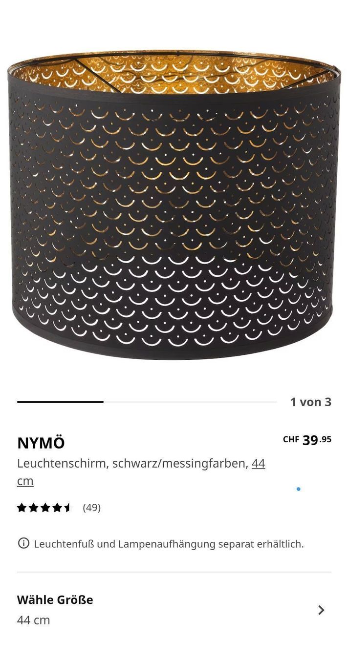 Ikea Paralumi: IKEA Lampenschirm Nymö 44cm Durchmesser – Nuovo (secondo la descrizione) da Zürich venduto da Jrobert0 1