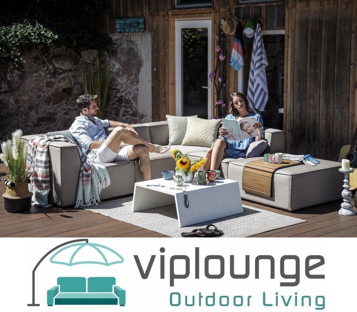 Viplounge Sofas: Outdoor Lounge sandbraun – Neu und originalverpackt aus Uznach von viplounge