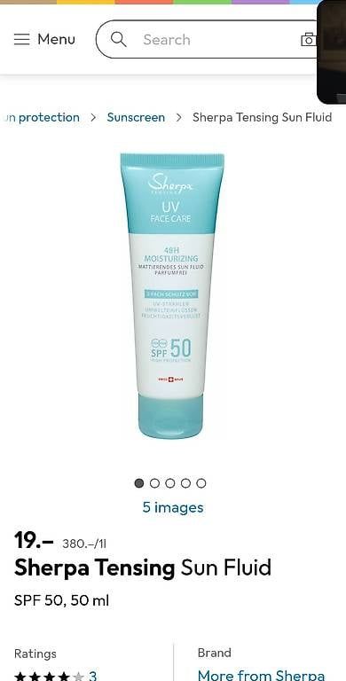 Cura del viso: Sherpa Tensing Sun Fluid SPF 50, 50 ml – Usato da Dübendorf venduto da Olenaaa 3