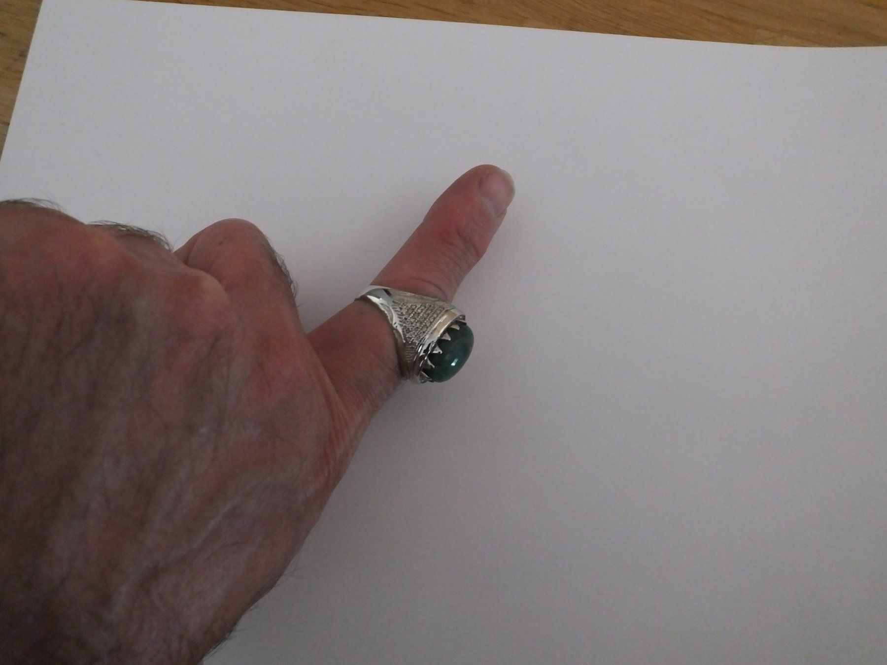 Anelli: Herrenring mit Echtem Emerald Stein – Nuovo (secondo la descrizione) da Unterentfelden venduto da l654321a 7