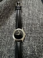 Elegante Movado Uhr mit Lederarmband, Top Zustand