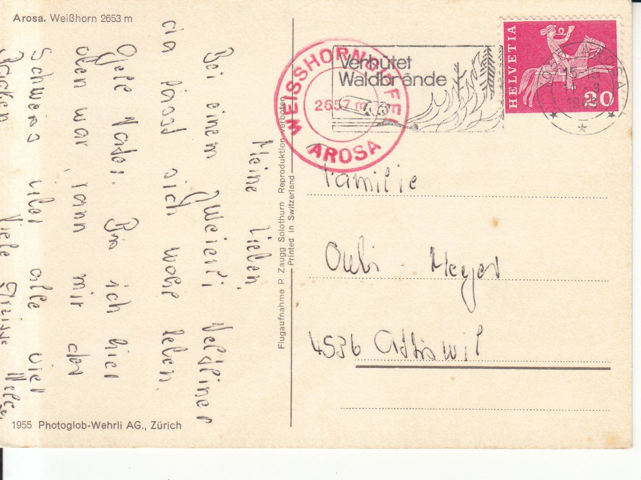 Cartoline postali: Weisshorn 1969 – Usato da Bürglen TG venduto da StampGraf 1