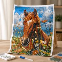 Kit diamond painting Portrait de cheval, 30x40 cm