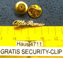 ALFA ROMEO SCHMUCK-PIN SCHRIFTZUG GOLDIG KLEIN-FEIN-EDEL