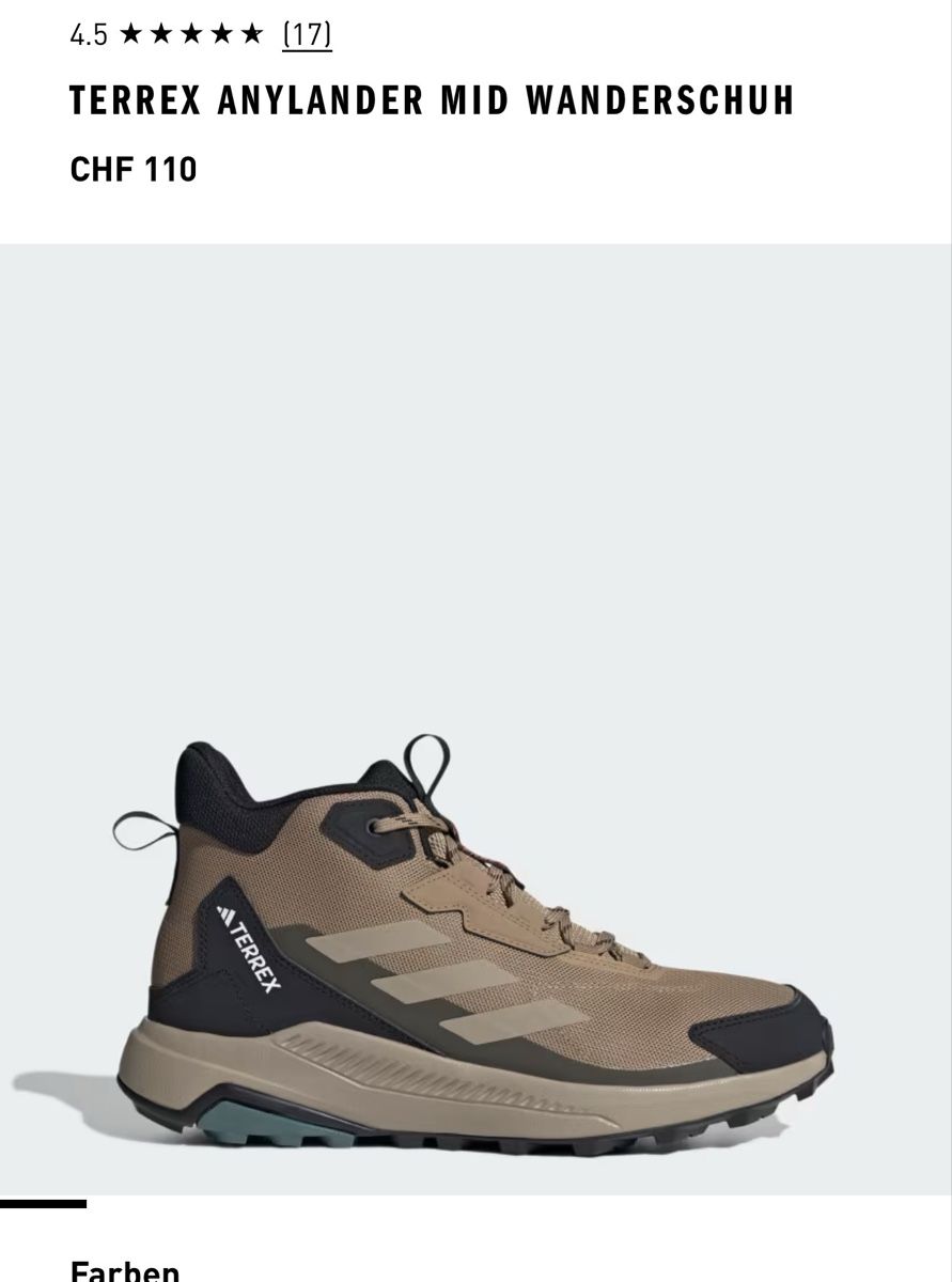 Adidas Scarpe da uomo: TERREX ANYLANDER MID WANDERSCHUH 41 M – Nuovo e nell'imballaggio originale da Leuggern venduto da zurichtiger