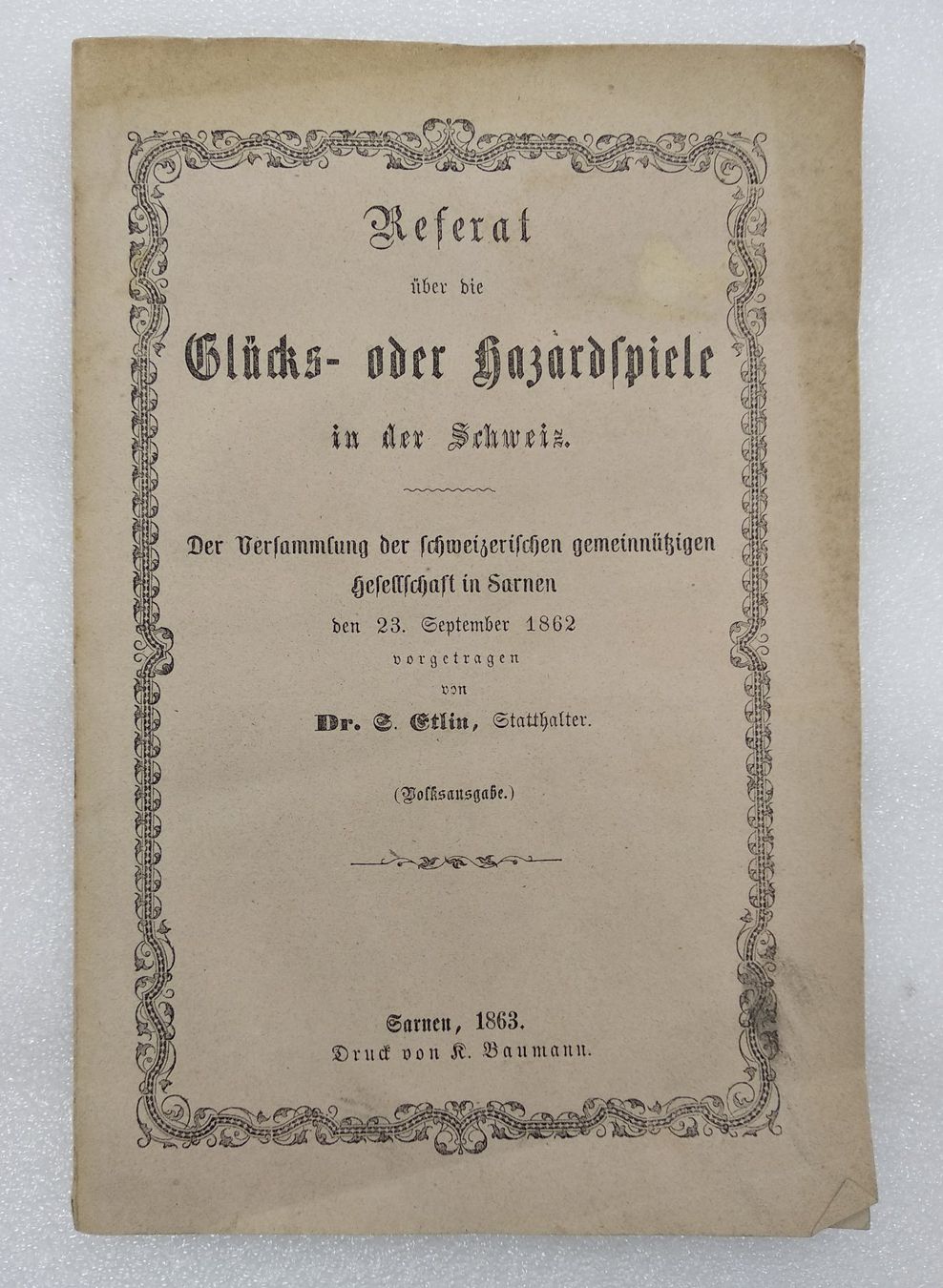 Libri: GLÜCKS- UND HAZARDSPIELE 1863 – Usato da Goldach venduto da Gaip