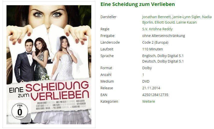 Alle DVDs: Eine Scheidung zum Verlieben - DVD – Gebraucht aus Buchrain von Sssschaller