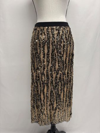 Pop Copenhagen Glitzernder Pailletten Rock gold S schwarz