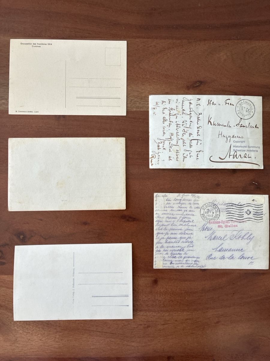 Cartoline postali: 10 Ansichtskarten Schweiz vom Militär 12 – Usato da Oftringen venduto da Cla.vD.74 3