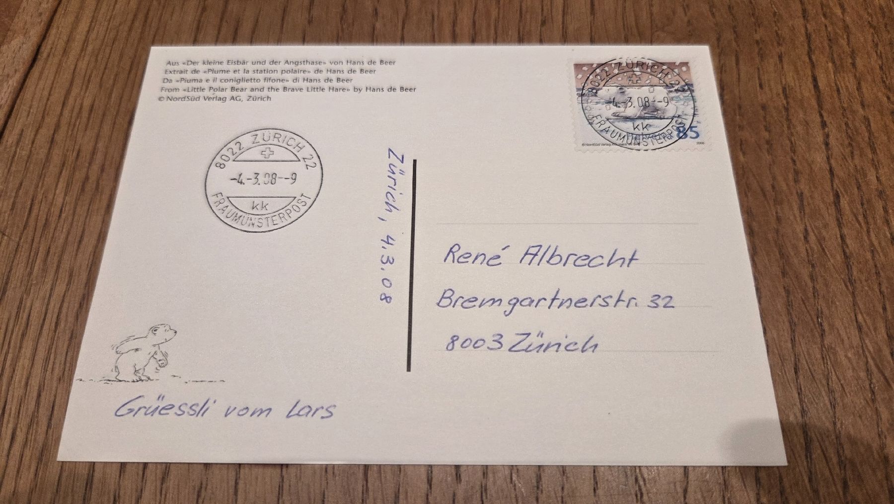 Tutti i francobolli: 2008 FDC Maximumkarte Der kleine Eisbär – Usato da Arni AG venduto da Moth68 1