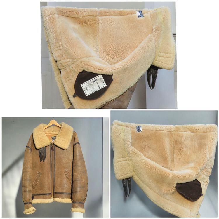 Original Bomber Leder Schaffell Jacke Avirex Ltd New York 1
