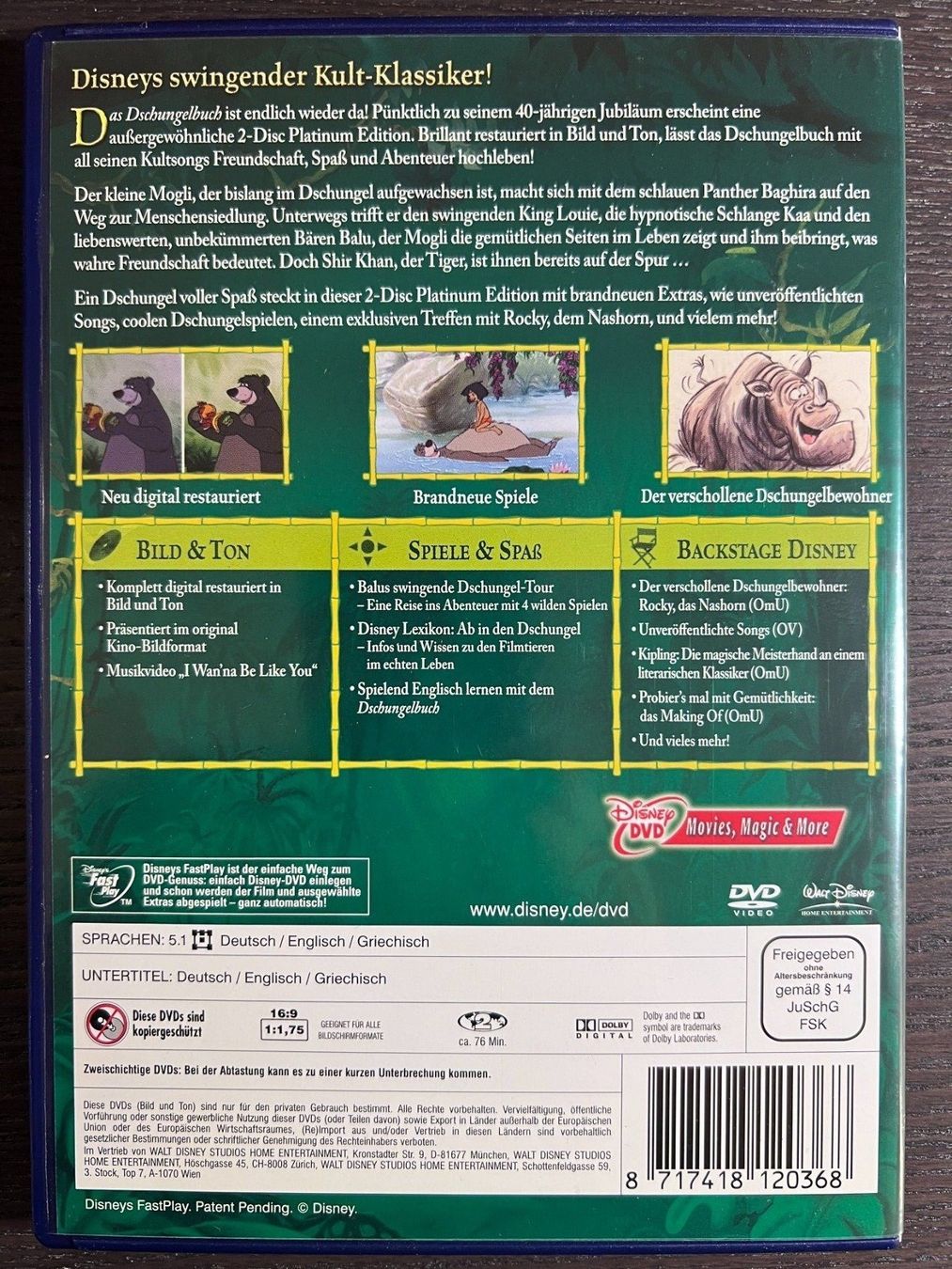 Tutti i DVDs: Das Dschungelbuch – Usato da Zürich venduto da FilmFreunde 1