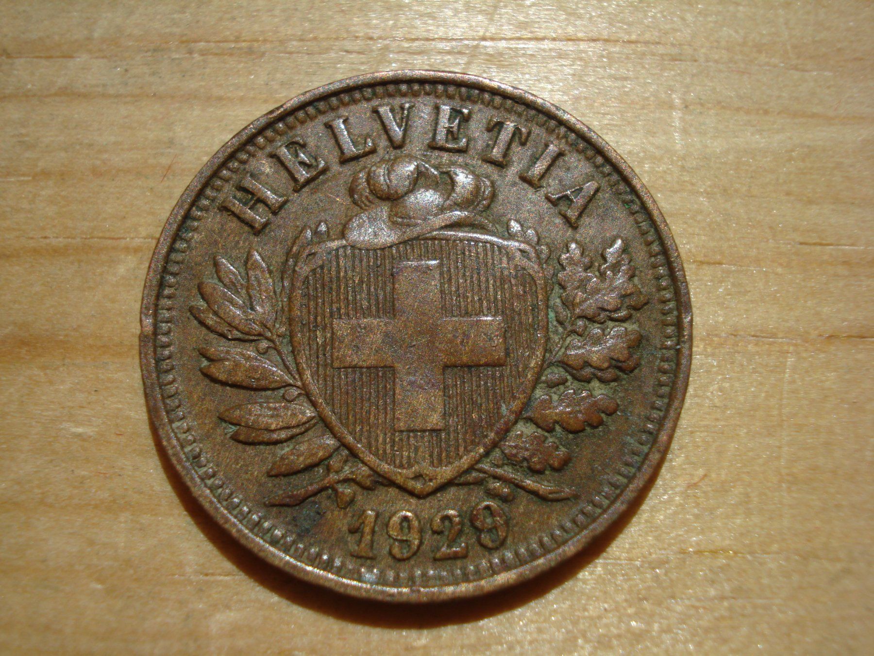Alle Münzen: (N2) 2 Rappen 1929 – Gebraucht aus Erlach von Net-Coins