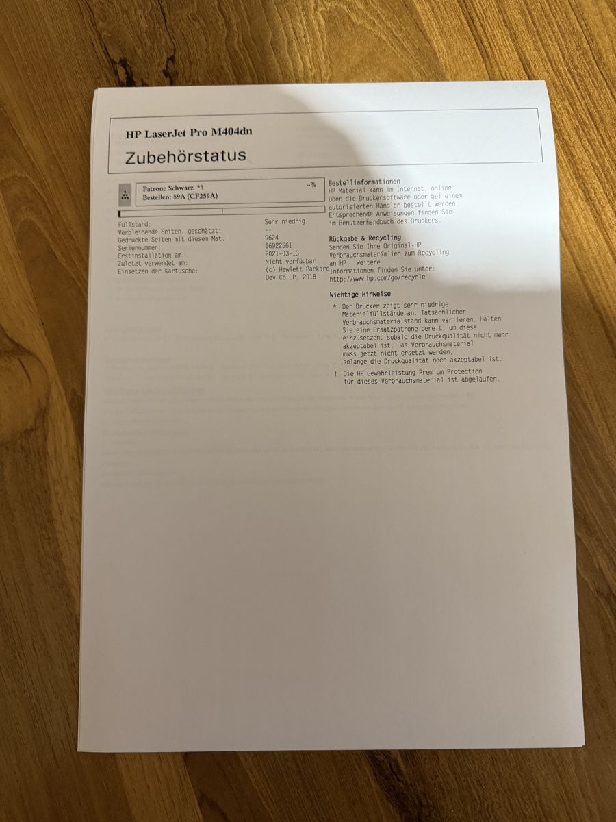 Hewlett Packard Drucker: HP LaserJet Pro M404dn - Top Zustand! – Gebraucht aus Oberaach von  2