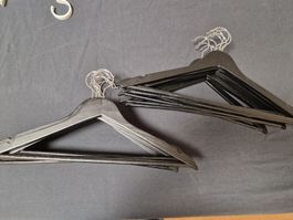 20 Black Wooden Clothes Hangers 43cm