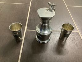 Sigg Teeset, Teekanne und Becher aus Zinn