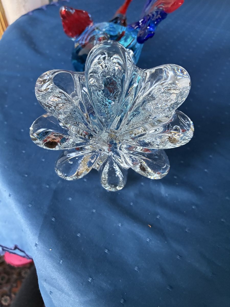 Murano Bicchieri: Murano - grosser Güggel rot/blau – Usato da Dornach venduto da Rosengarten 7