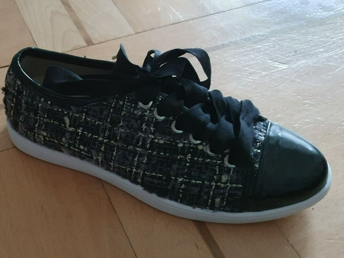 Navyboot Damenschuhe: Navyboot Sneakers Tweed schwarz grau Gr. 35 – Neu (gemäss Beschreibung) aus St. Gallen von rid_2fs2 1