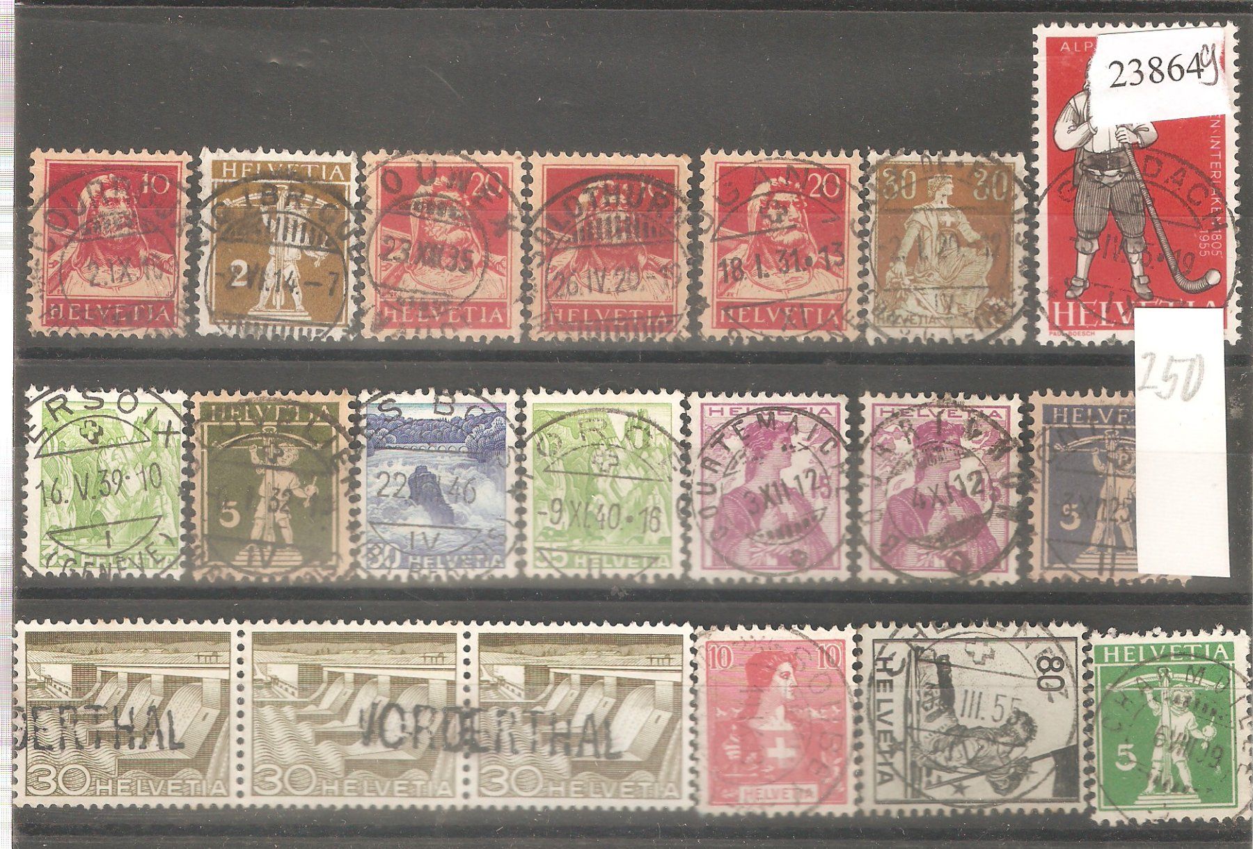 Tutti i francobolli: 20 Marken Voll/Balkenstempel – Usato da Lausanne venduto da Whorvath