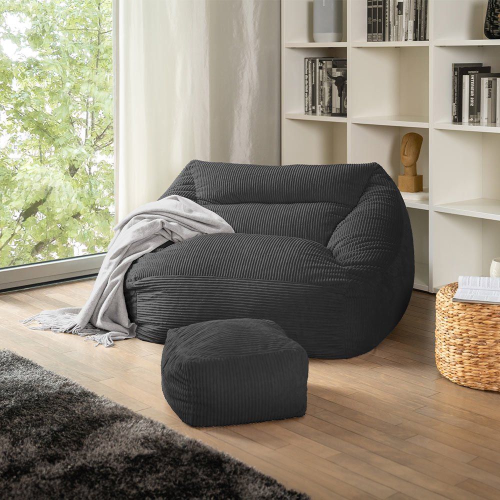 Poltrone: 21948 - Sitzsack mit Hocker BIGGY – Anthrazit – Nuovo e nell'imballaggio originale da Wallenwil venduto da toesstal-vertrieb
