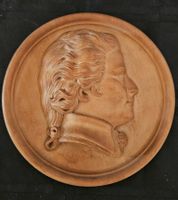 Wolfgang Amadeus Mozart Holz Relief Platte um 1920 ORIGINAL