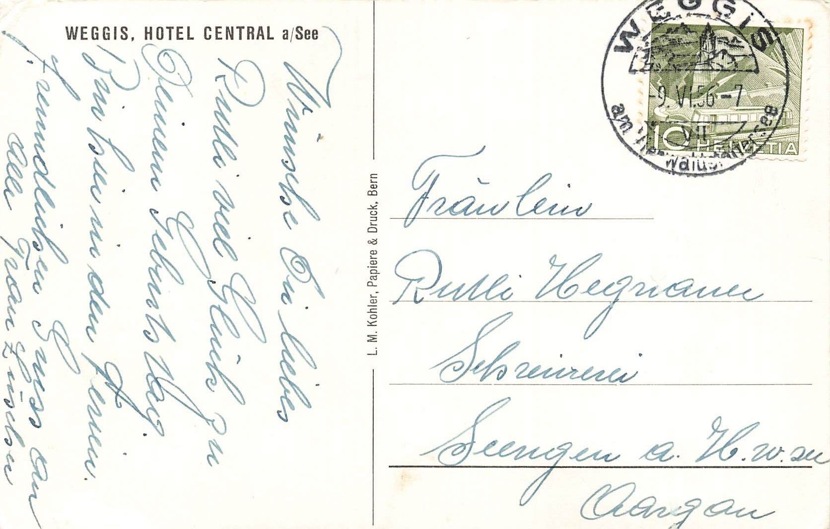 Cartes postales: Weggis hotel central see – D'occasion à Biasca par Blenio71 1
