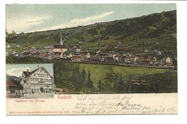 Urnäsch (AR) Gasthof zur Krone - Dorfpartie - Kirche - 1907
