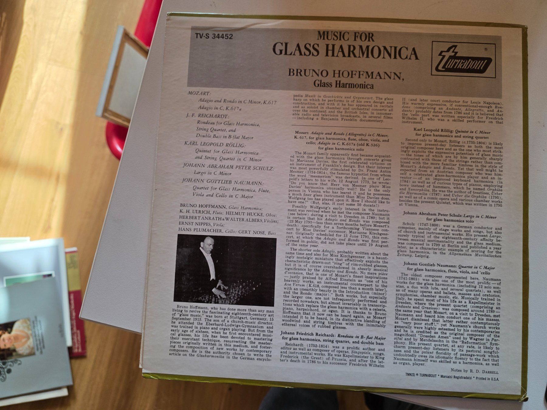 Dischi in vinile: Klassik LP Bruno Hoffmann Glass Harmonica -Tornabout Vox – Usato da Walterswil BE venduto da Lonitti 1