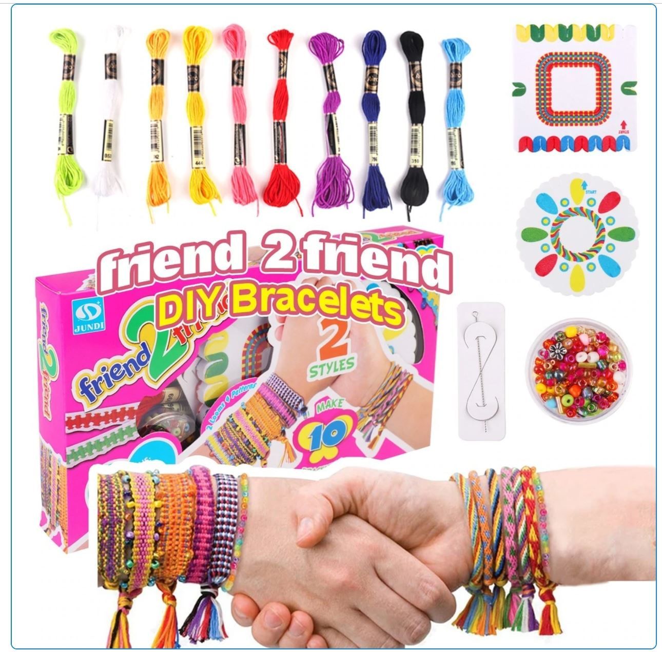 Kit bricolage: Freundschaftsarmbänder selber herstellen – Nuovo e nell'imballaggio originale da Diepoldsau venduto da preisparadies-ch