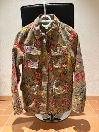 Veste femme H&M motif floral vert kaki