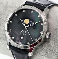 RSW Diamant Mondphasen Uhr 24St/0.14ct,2J.Gar. Zertifikat