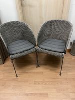 2 stk Rattan/Eisen Stuhl, Gartenstuhl, Korbstuhl - Vintage!