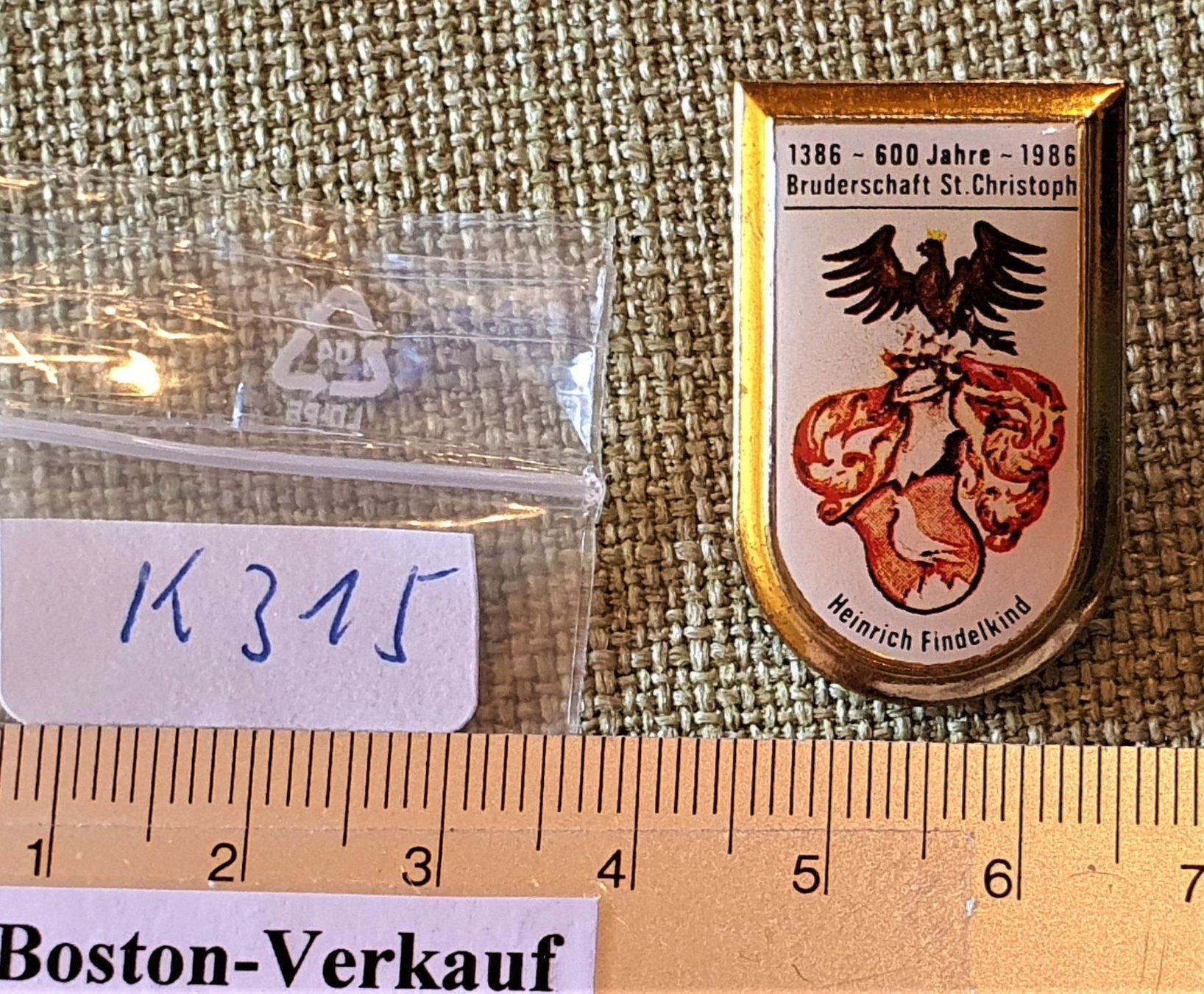Placchette & Badge: K315 - Pin Bruderschaft St. Christoph 86 – Usato da Reinach BL venduto da Boston-Verkauf 2