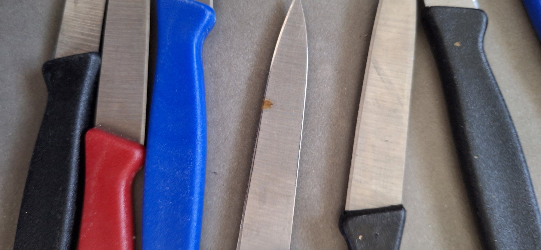 Coltelli da cucina: 19 Rüstmesser mit mehrfarbigen Plastikgriffen – Difettoso da Märstetten venduto da activemember 3