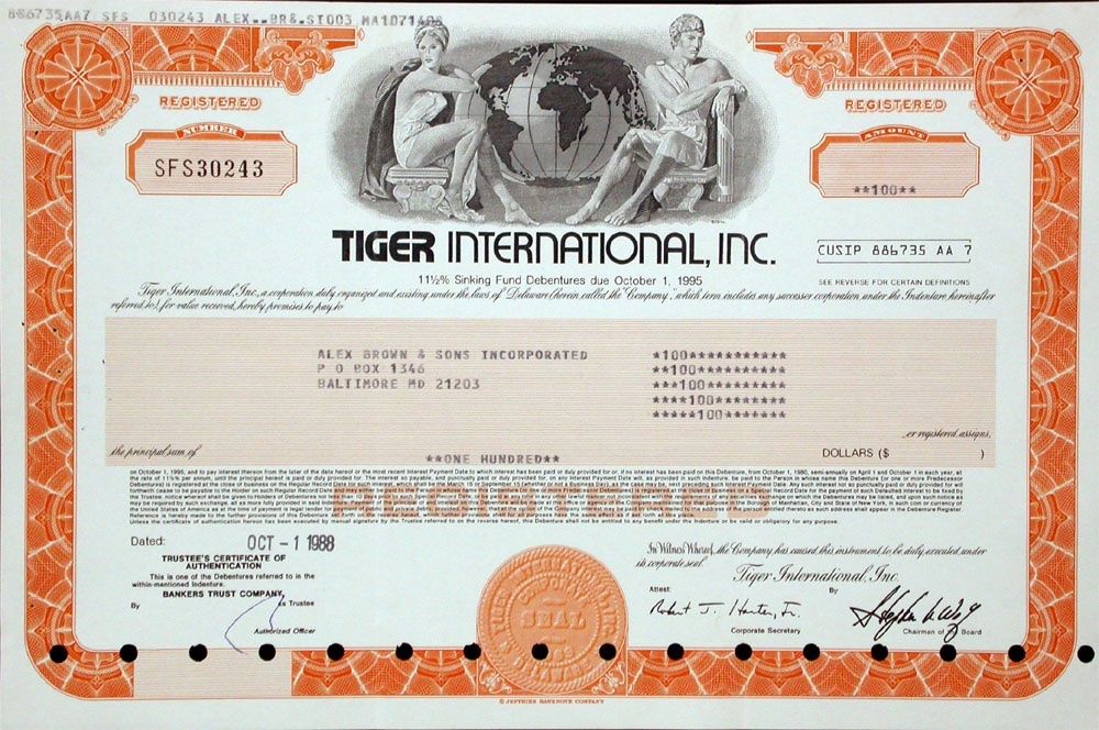 Documenti: Tiger International Inc. - 1980 – Usato da Solothurn venduto da Sgasche