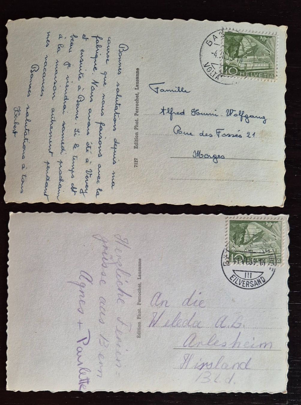 Ansichtskarten: Postkarten Bern 1953 – Gebraucht aus Buus von papillon098 1