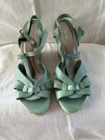 Ledersandalen espadrillas Türkis nr. 38
