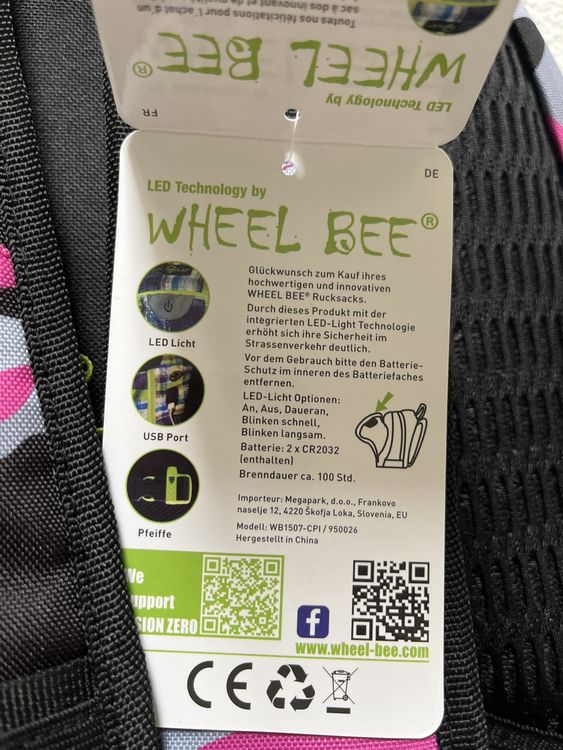 Neuer Wheel Bee Rucksack mit LED - Ideal für die Schule (Neu und ...